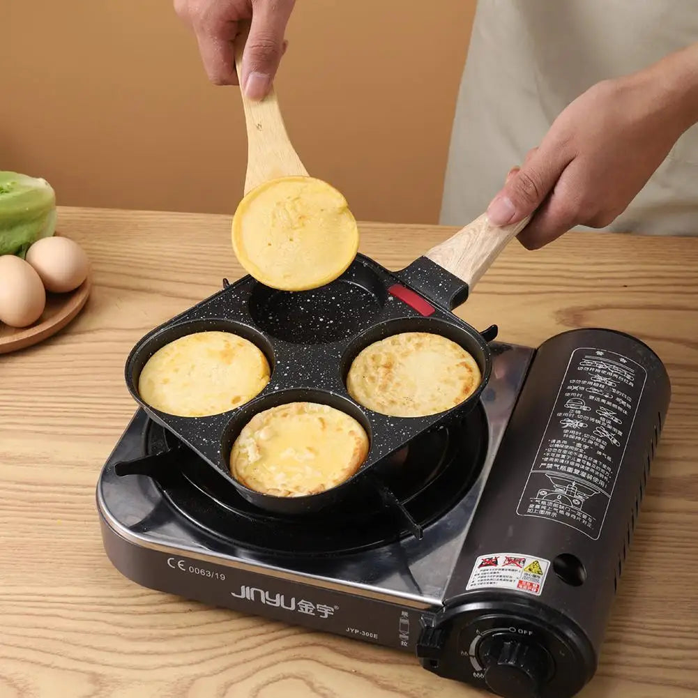 1pc Four-hole Aluminum Non-Stick Omelette/Egg Pan
