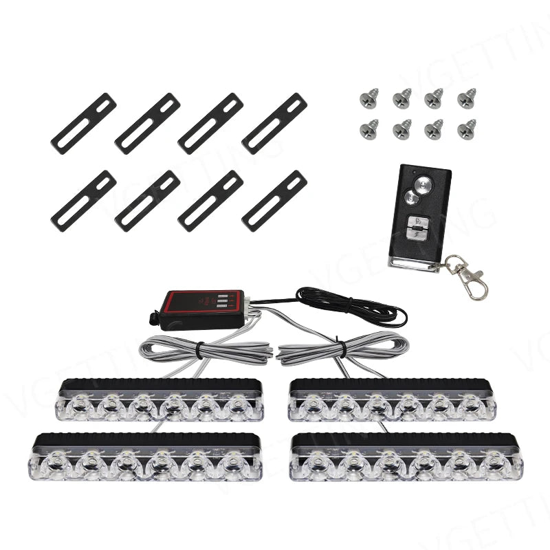 4X6 Wireless Remote Led Car Grid Emergency Lights