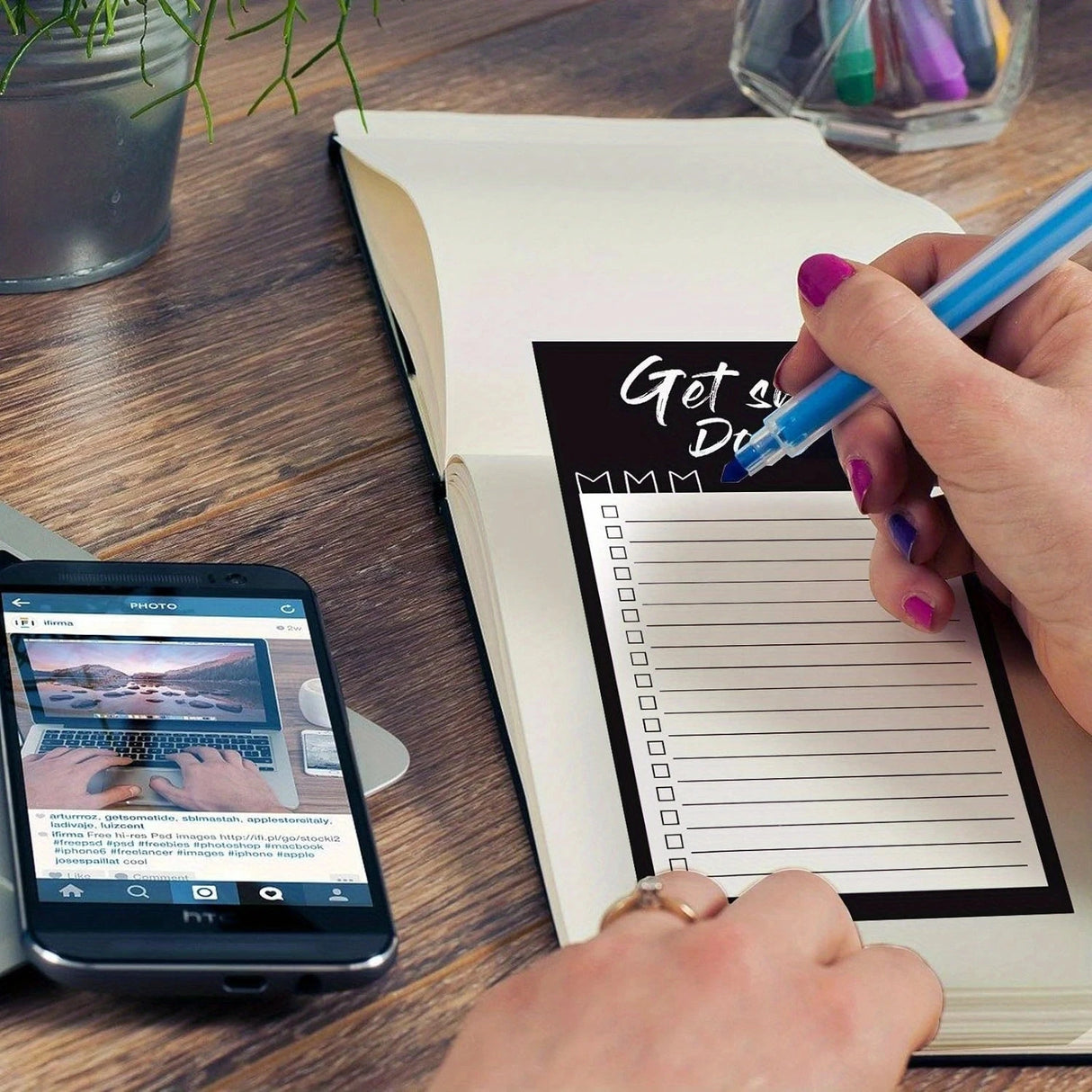 1 Piece Magnetic Shopping List Notepad & 1 Piece Magnetic Pen Case