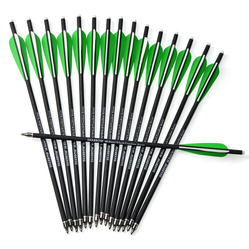 12pcs Archery Carbon Arrow 16/17/18/20/22inch Crossbow Bolts Diameter 8.8mm Arrows for Outdoor Shooting.