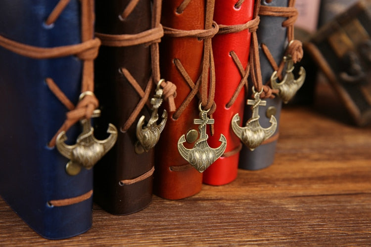 Retro Pirate Anchors Leather Notebook/Journal with Replaceable Stationery