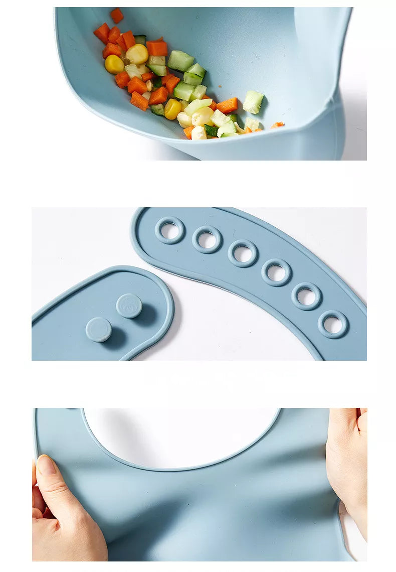 Silicone Soft Adjustable Baby Bib. BPA Free