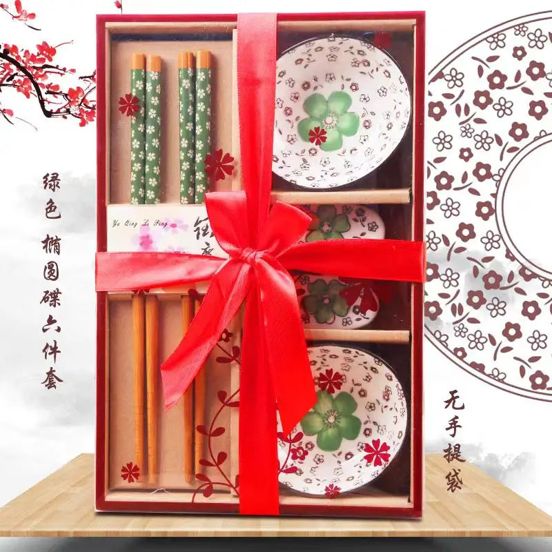 Ceramic Sushi Dish With Chopsticks And Holder