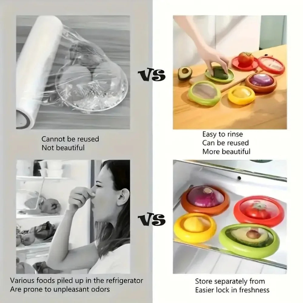 1Pcs Or 4Pcs Silicone Reusable Fruit Or Vegetable Storage Container