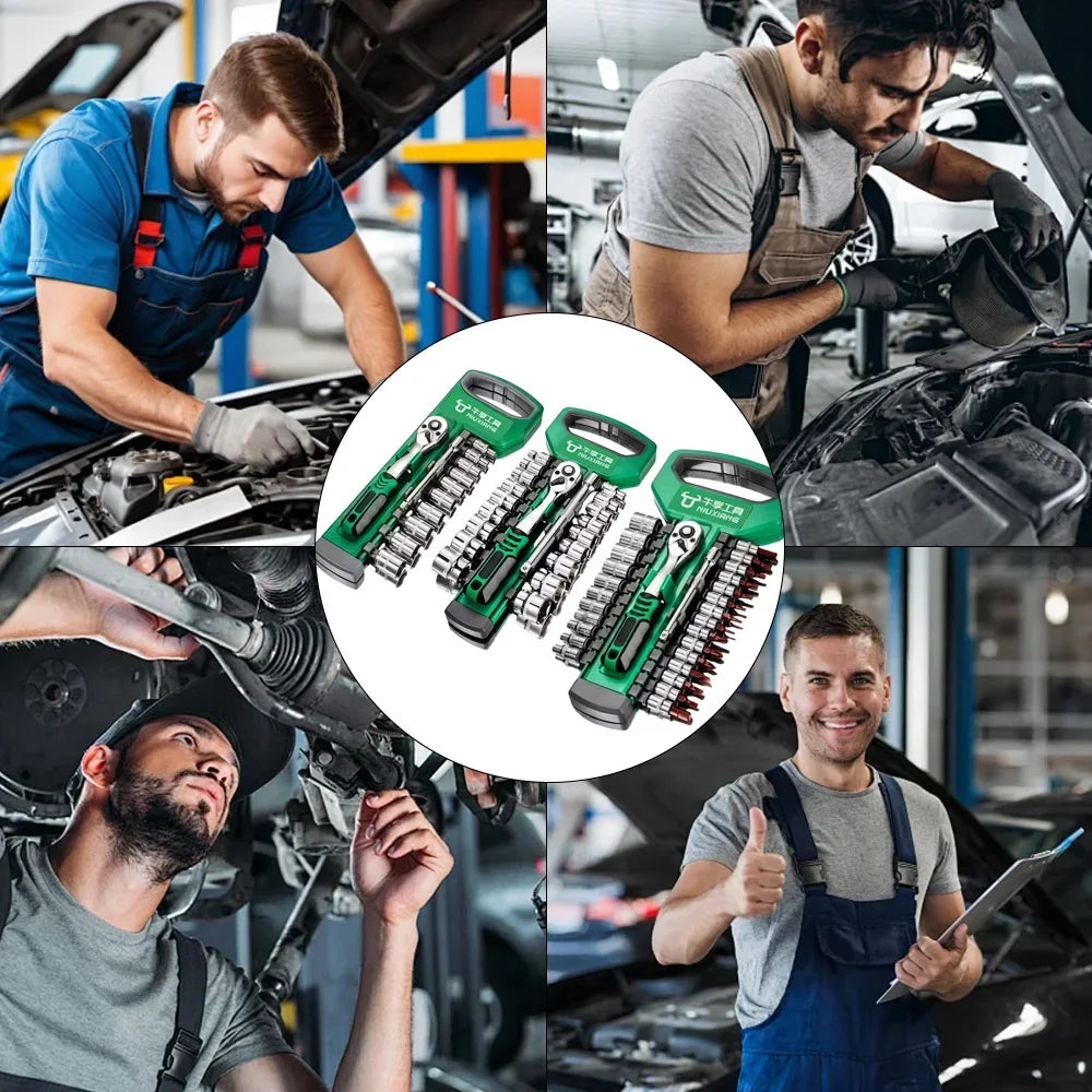 1/4 3/8 Inch Ratchet Socket Wrench Set