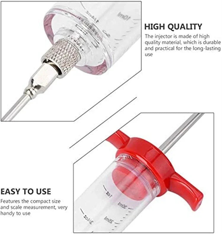 Meat Syringe With 3 Marinade Injector Needles For Chicken Or Turkeys