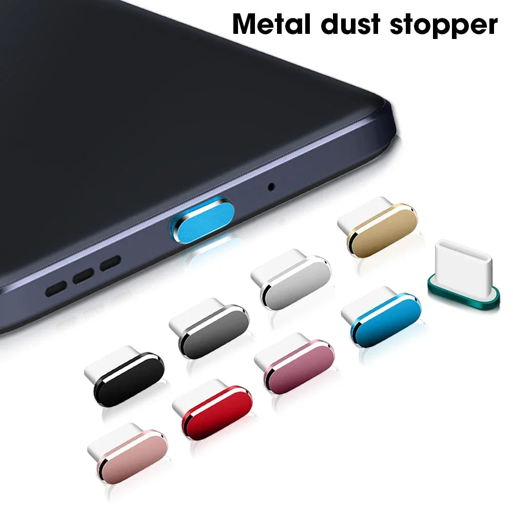 2Pcs 15PM Metal Dust USB Type-C Protection Cap For iPhone 15 Pro Max 15Plus