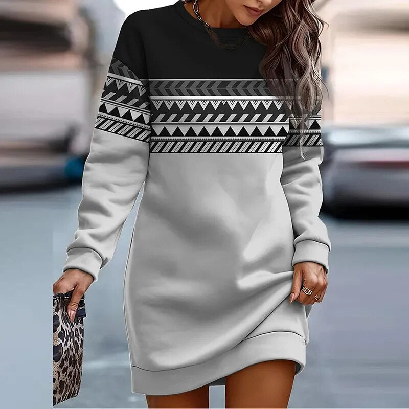 Elegant Bodycon Long Sleeve Autumn Dress.