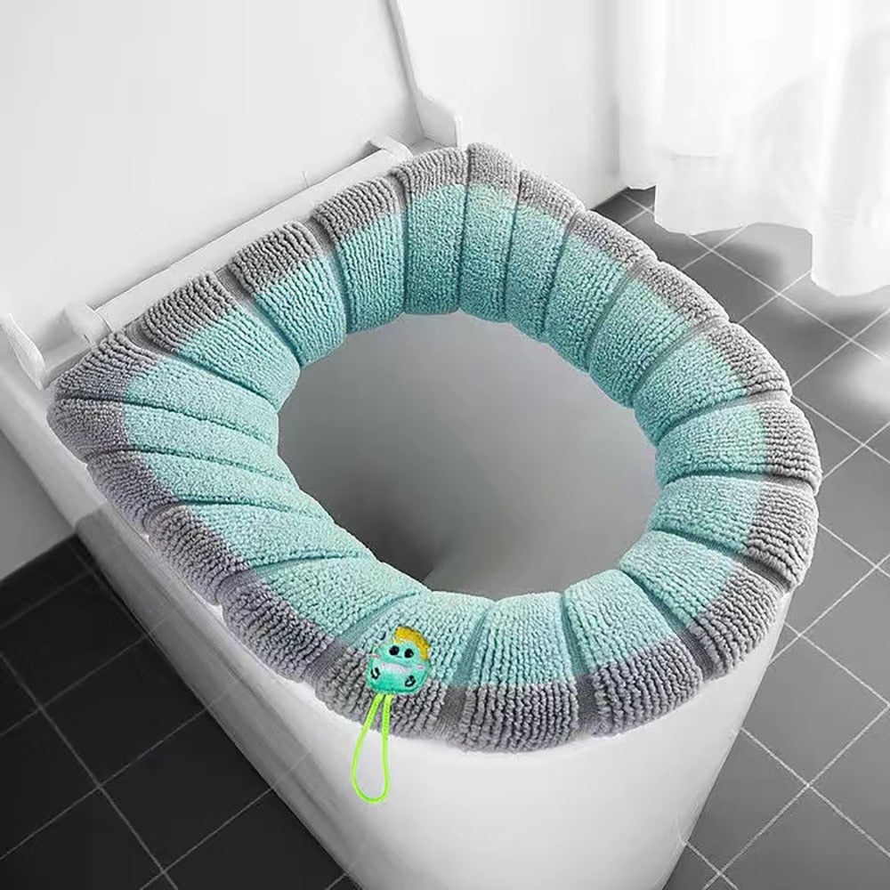 Universal Soft Warm Toilet Seat Cushion.  Easily removed and washable.