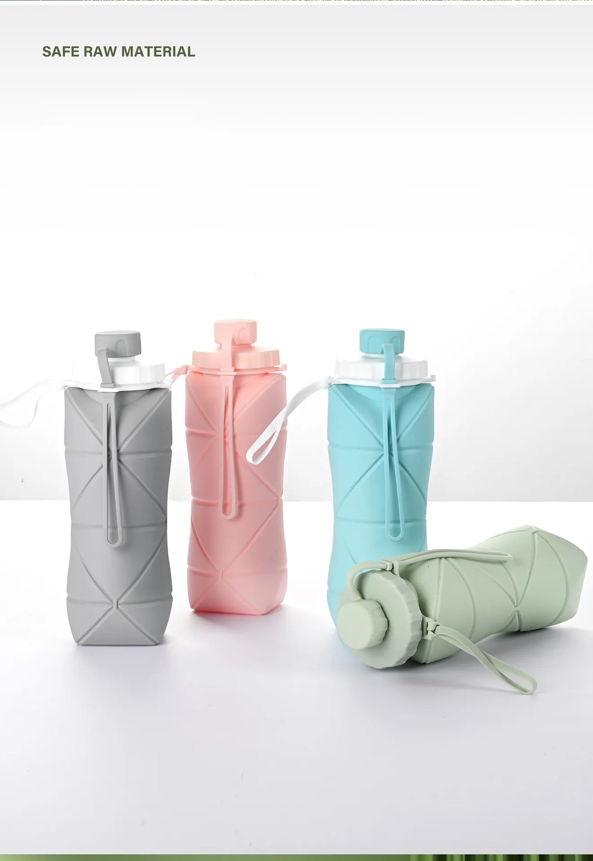600ml Folding Silicone Sports Water Bottle.