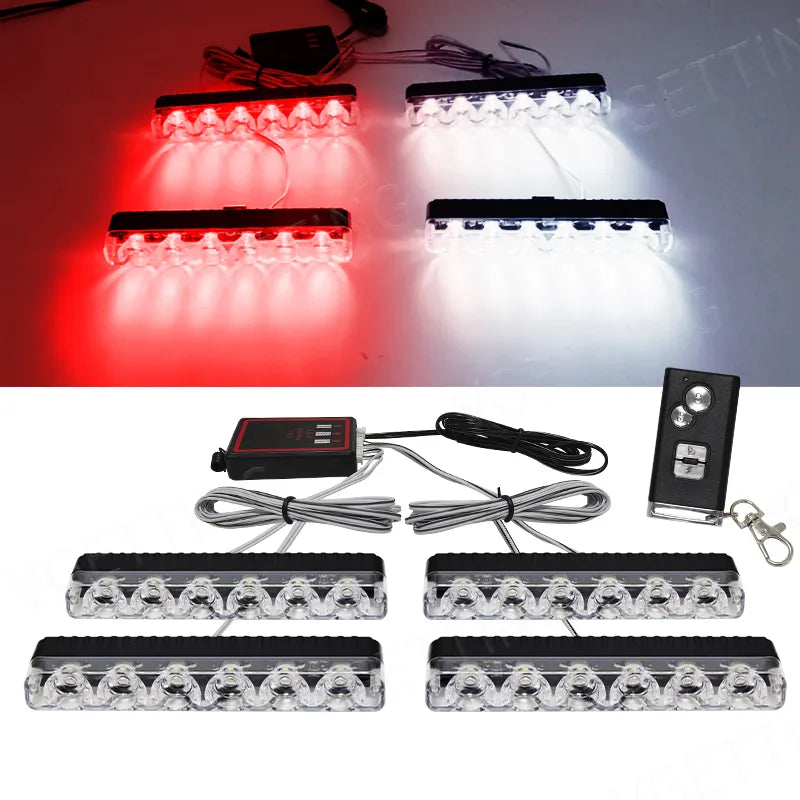 4X6 Wireless Remote Led Car Grid Emergency Lights