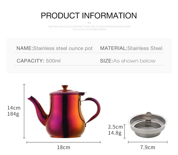 Stainless Steel Tea Pot With FIlter