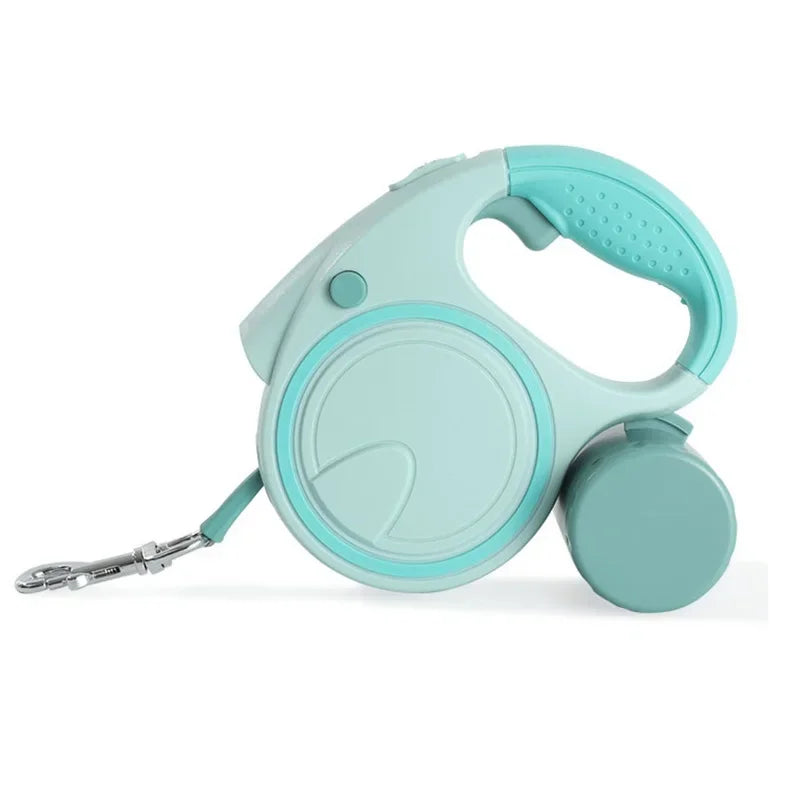 Automatic 5M Retractable Dog Leash For Small-Medium Pets With Bag Holder