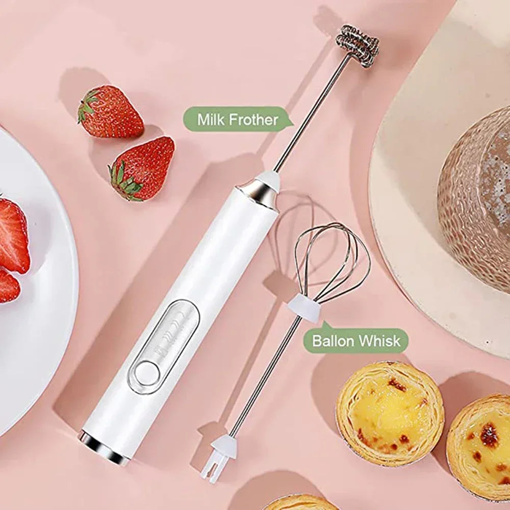 USB Rechargeable Handheld Electric 3-Speed Frother