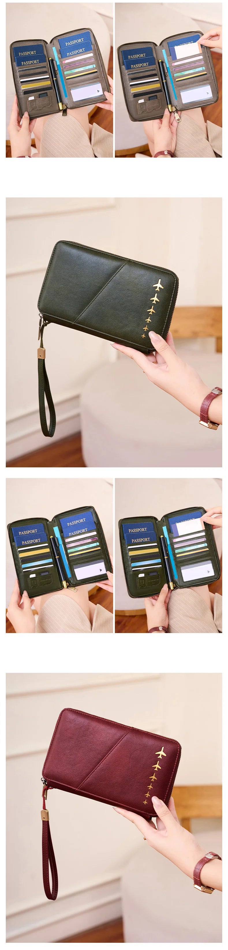 Women Or Men's RFID Multifunctional PU Leather Passport Wallet
