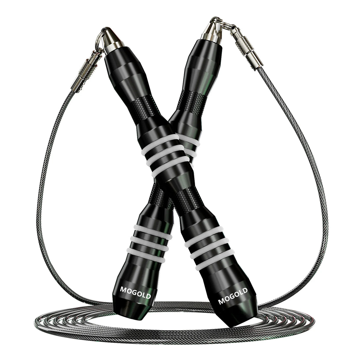 MOGOLD Durable Steel Wire Knot-Free Fitness Non-Slip Jump Rope |