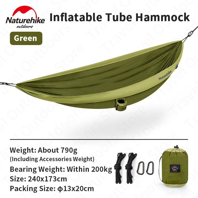 NatureHike Loading weight 200KG Ultralight Inflatable Camping Hammock.