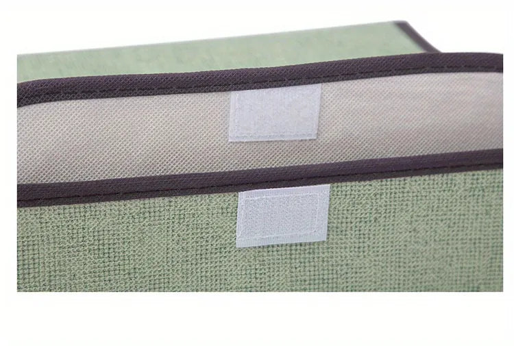 1pc Linen Fabric Storage Box With Lid.