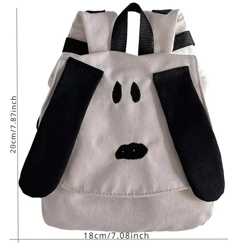1 Pcs Canvas Backpack With Cute Dog