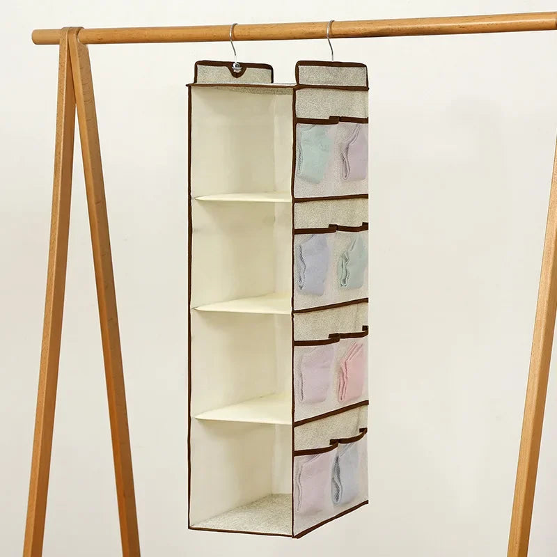 Hanging Non-woven Wardrobe Organizer With Optional Pockets And Drawers