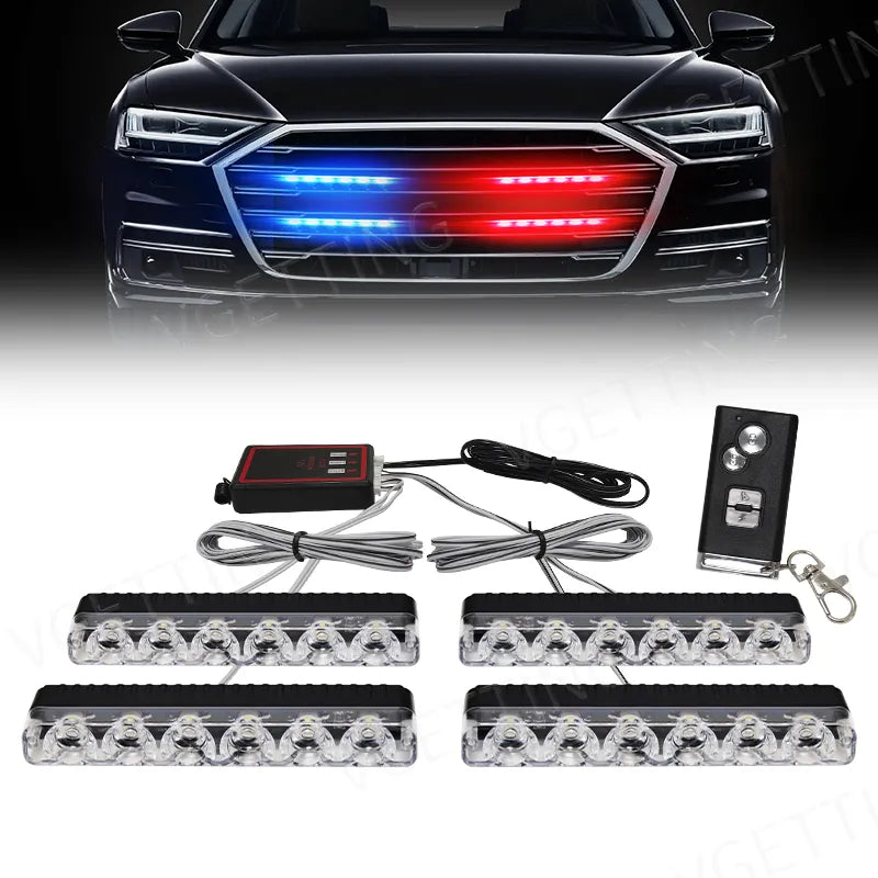 4X6 Wireless Remote Led Car Grid Emergency Lights