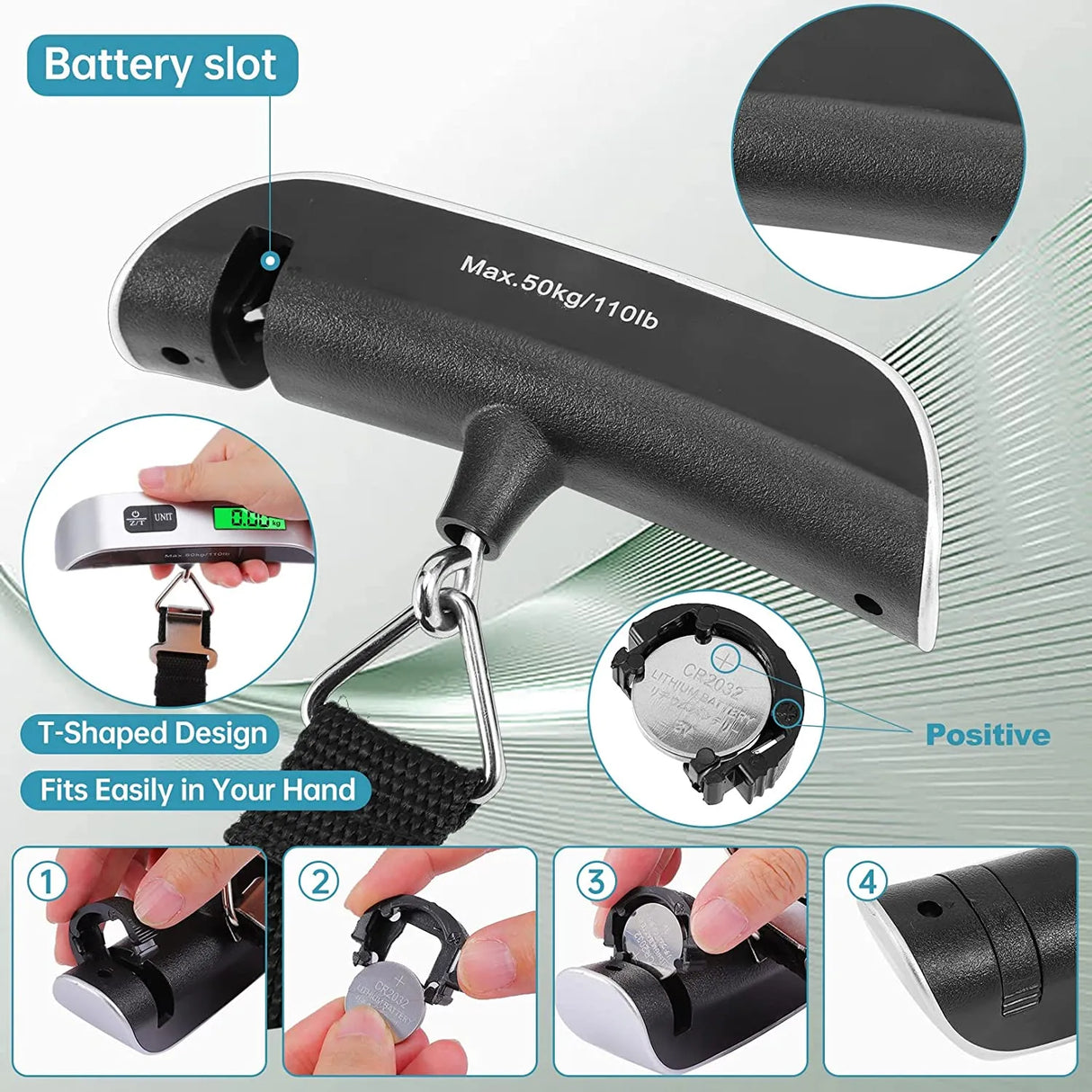 Hanging Digital LCD Display Scale weighs up to 110lb/50kg.
