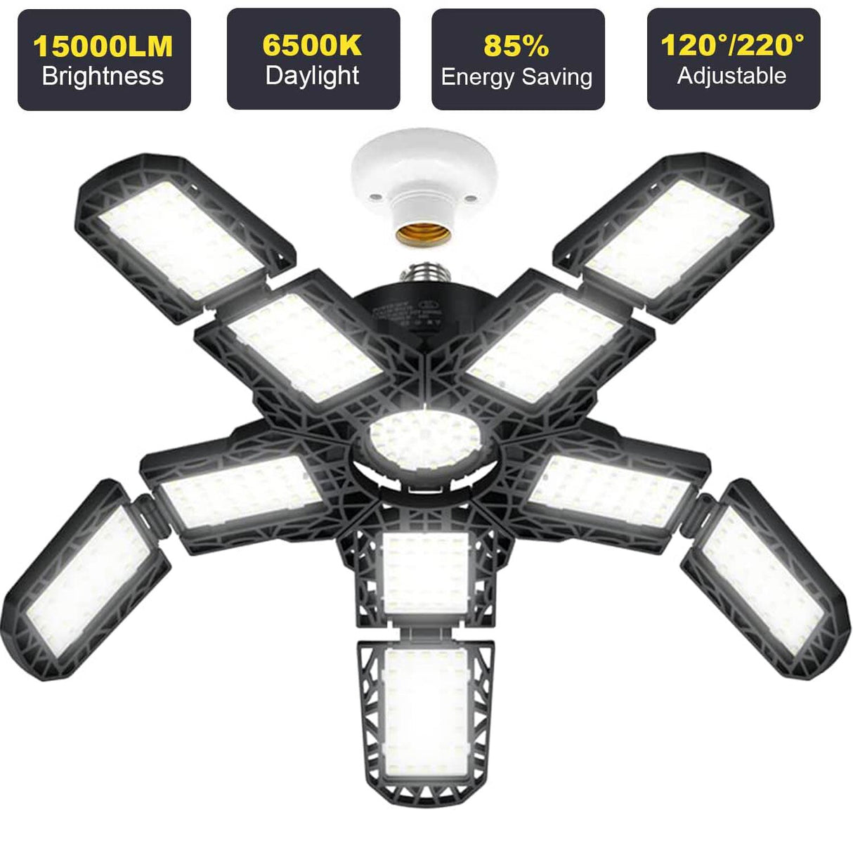 LED 3/5/6/10/12 Adjustable Basement/Storage/Warehouse Lighting With Panels E26/E27.