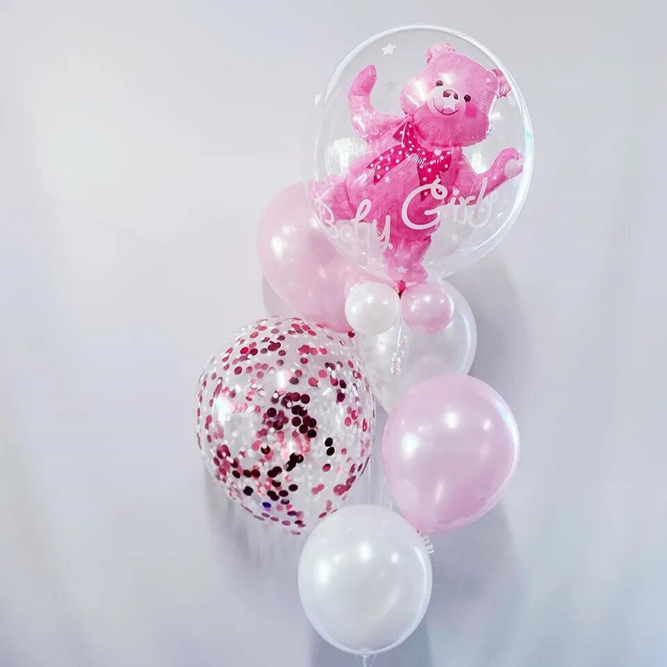 4D Transparent Balloons And Decorations For Baby Girl/Boy Baby Shower Or Gender Reveal Parties.