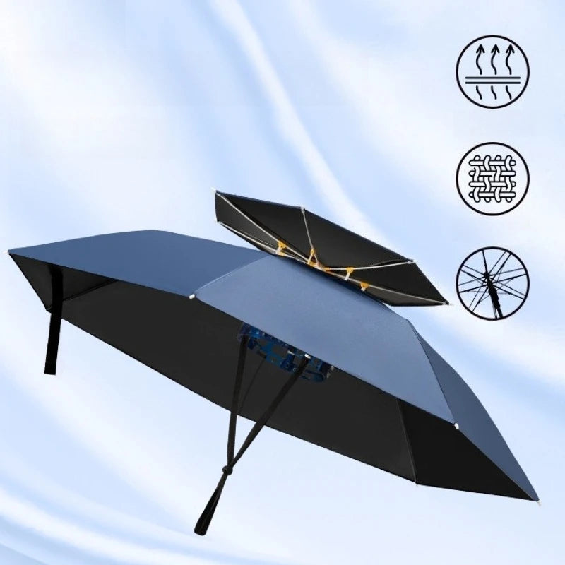 Head Mounted Sunshade Or Rain Umbrella Hat