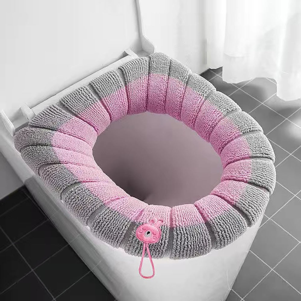 Universal Soft Warm Toilet Seat Cushion.  Easily removed and washable.
