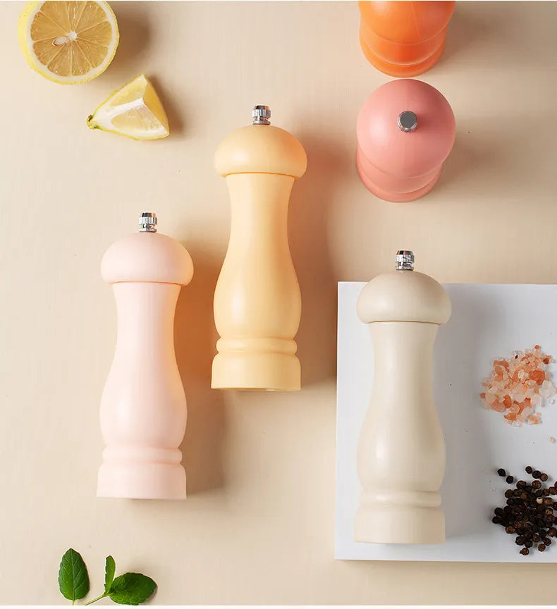 6 Colors Of Refillable Salt, Pepper, Spice Or Herb Grinder.