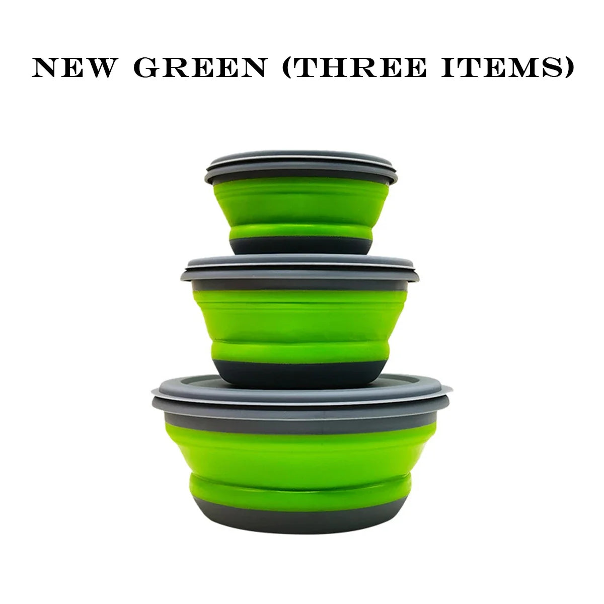 3 Pieces Silicone Folding Bowls with Lids
