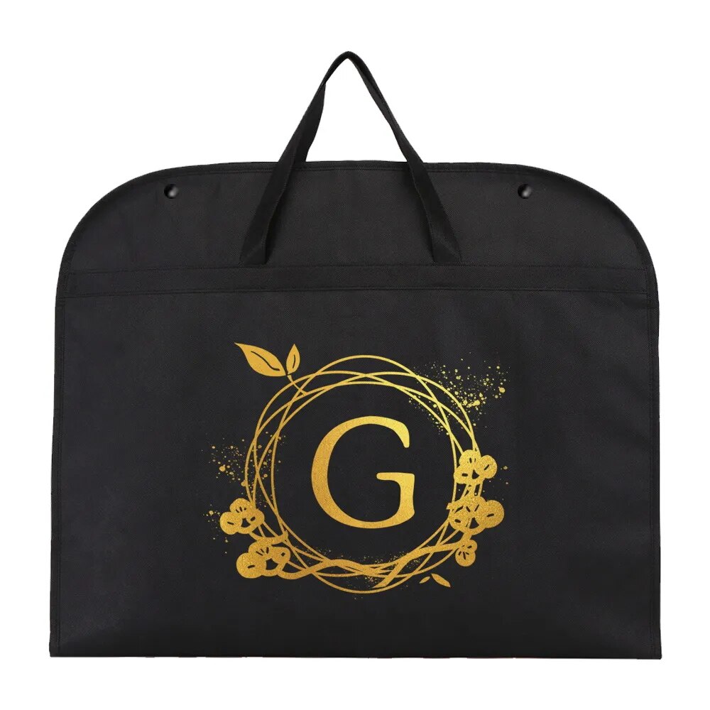 Dustproof Hanging Garment Bag With Monogram Decorative Wreath Initials