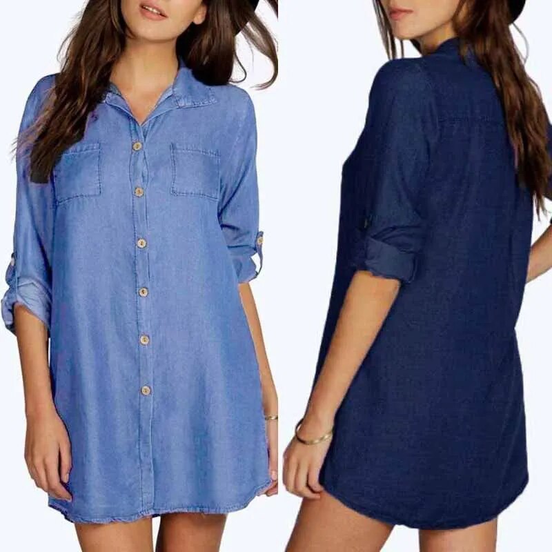 Women's Casual Loose Denim Shirts.