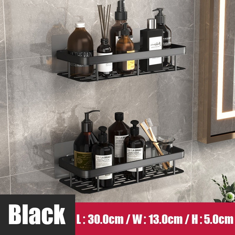 Adhesive Aluminum Storage Organizer For Bathroom Accessories.