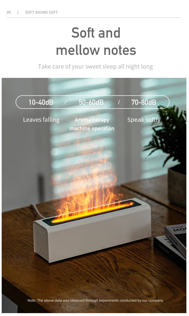 USB Realistic Fire Flame Aromatherapy cool Mist Or Essential Oil Diffuser
