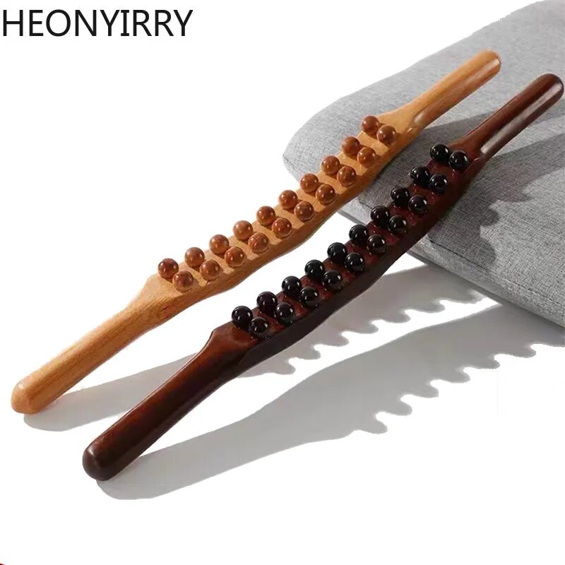 8/20 Beads Gua Sha Massage Stick With Carbonized Or Wood.
