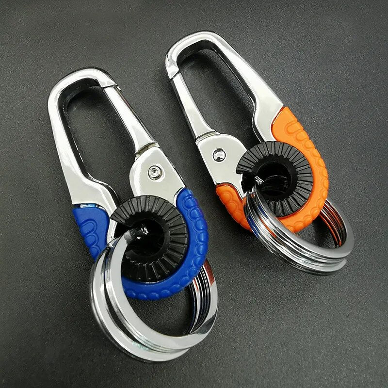 Stainless Steel, Double Ring Carabiner Keychain Buckle Clip.