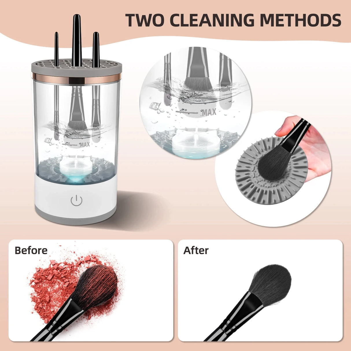 USB Chargeable Cosmetic Brush Cleaner For All Sizes