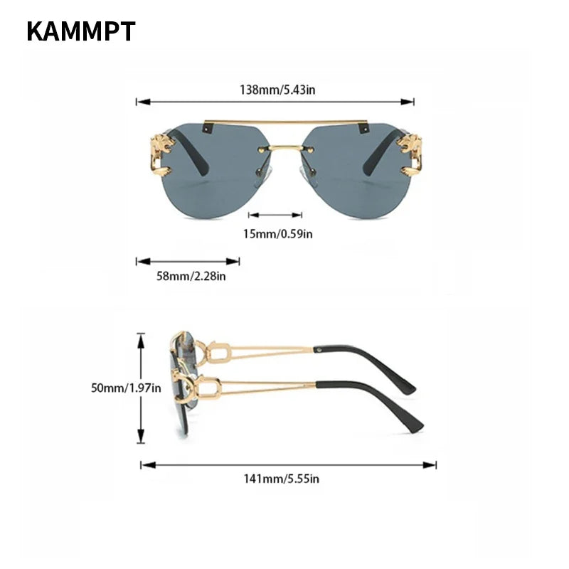 KAMMPT Men Or Women's Rimless UV400 Sunglasses
