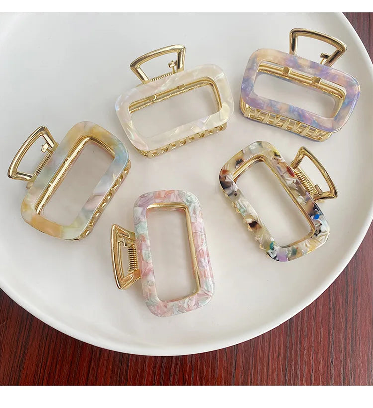 Small Colorful Elegant Acrylic Hair Clpsl