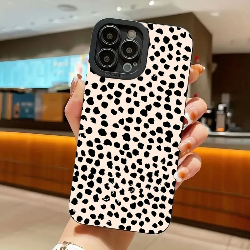 Polka Dot Soft Silicone Phone Case for iPhone 17 Air 16E 15 16 Pro Max Cases iPhone 14 13 12 11 7 8 Plus SE2