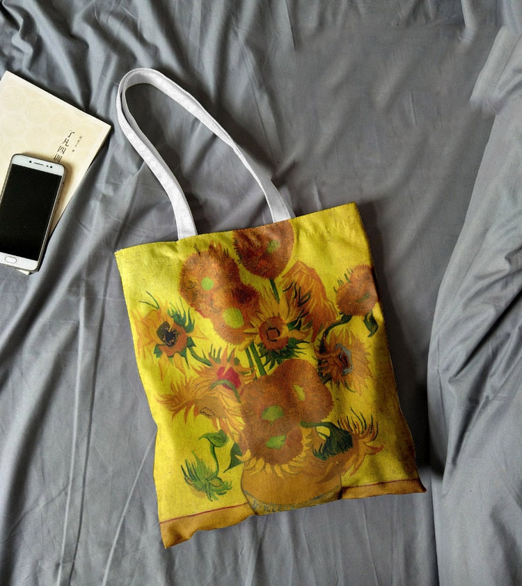 Van Gogh Oil Painting Canvas Shoulder Bags.