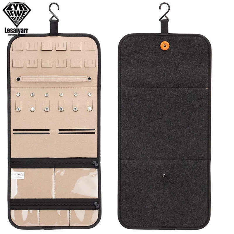 Foldable Jewelry Organizer Bag With Hanger