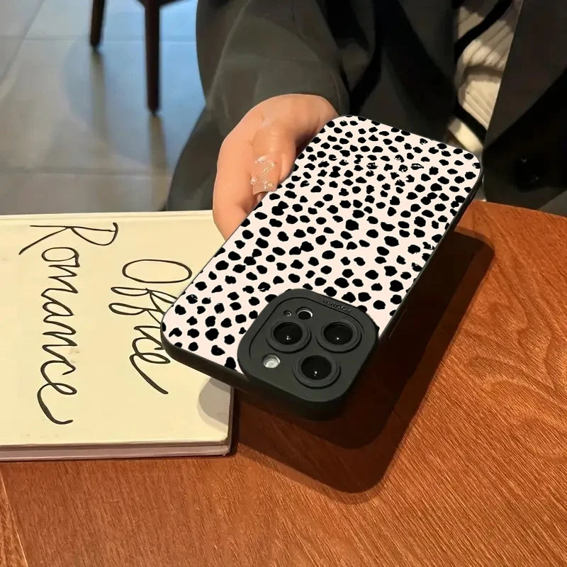 Polka Dot Soft Silicone Phone Case for iPhone 17 Air 16E 15 16 Pro Max Cases iPhone 14 13 12 11 7 8 Plus SE2