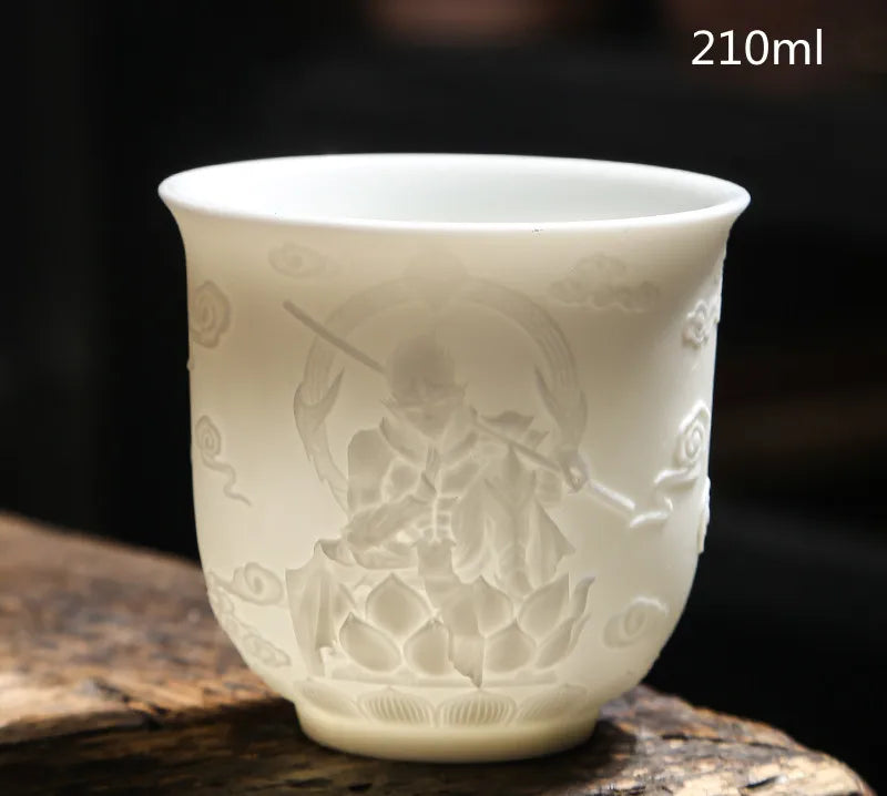 Chinese Three-dimensional White Porcelain Tea Cup