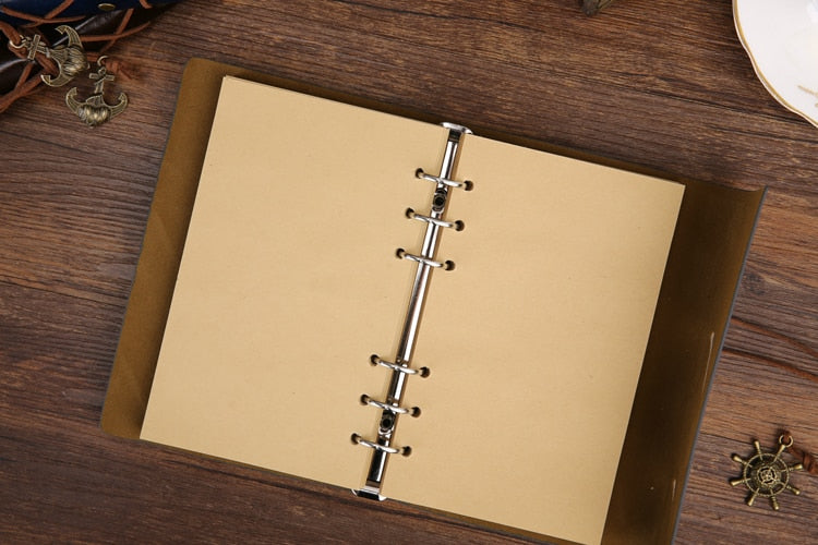 Retro Pirate Anchors Leather Notebook/Journal with Replaceable Stationery