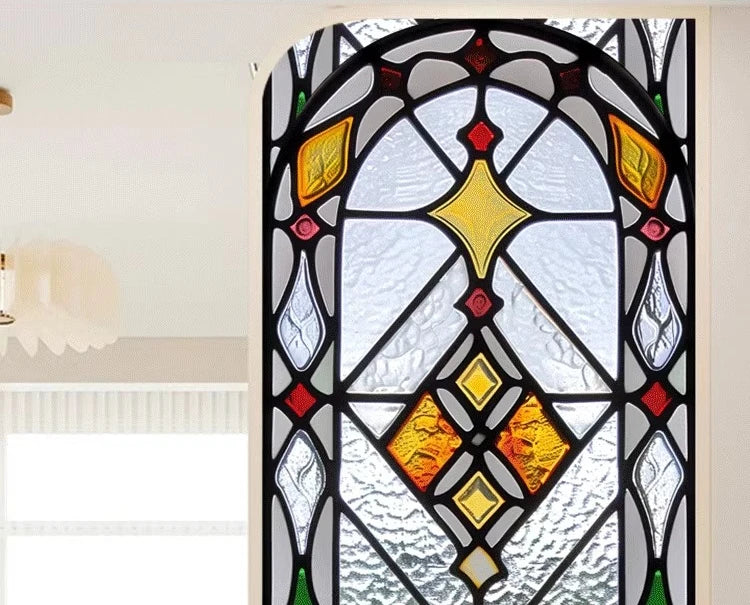 Electrostatic Vintage Stained Glass Window Sticker