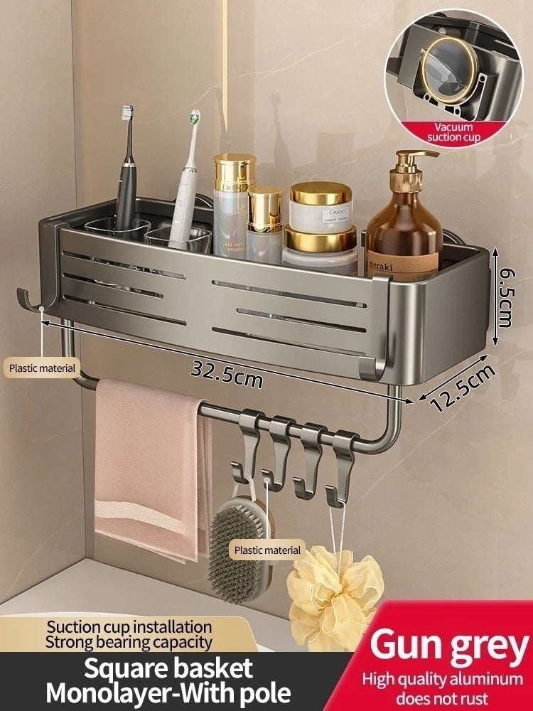 Wall Mounted Triangle/Rectangle Suction Cup Shelf Great For Showers Or Kitchens