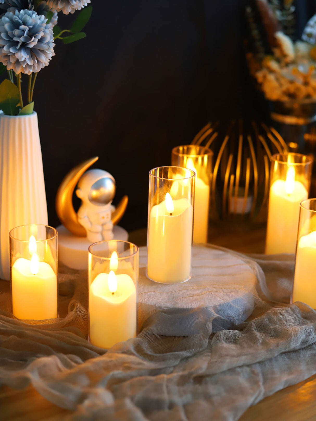 6Pcs Led Flameless Acrylic Battery Candles.